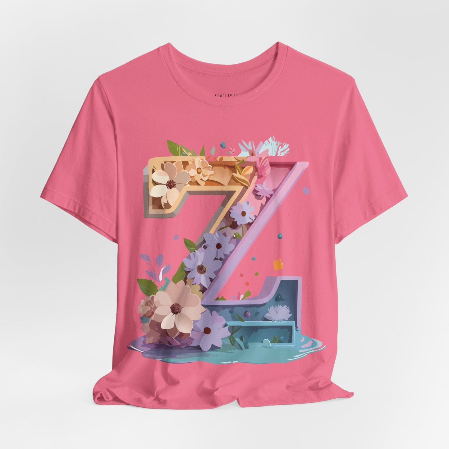 Letter Z Shirt Unisex Graphic Tee By Adelpha Vintage Inspired Jersey Short Sleeve