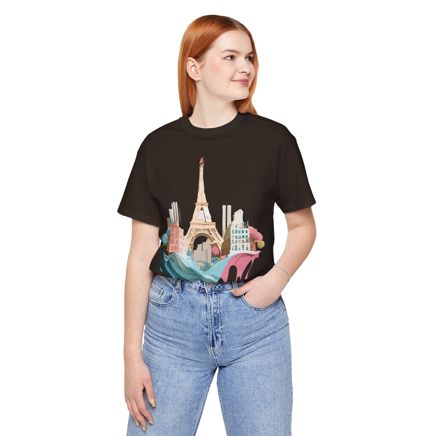 Paris Tourist Shirt Graphic Tee Unisex Jersey Short Sleeve Art Design By Adelpha Vintage Inspired