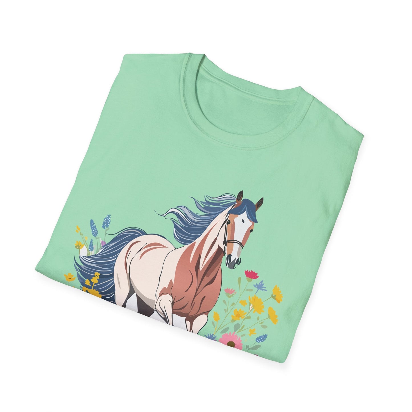 Unisex Horse Tee Softstyle Cotton Shirt With Animals Design Graphic
