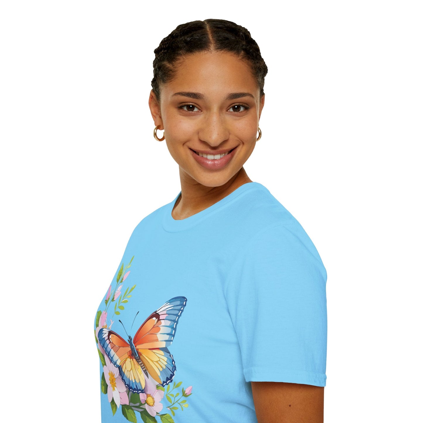 Butterfly T Shirt Unisex Monarch Design Gildan Softstyle 64000 Ring Spun Cotton Tee