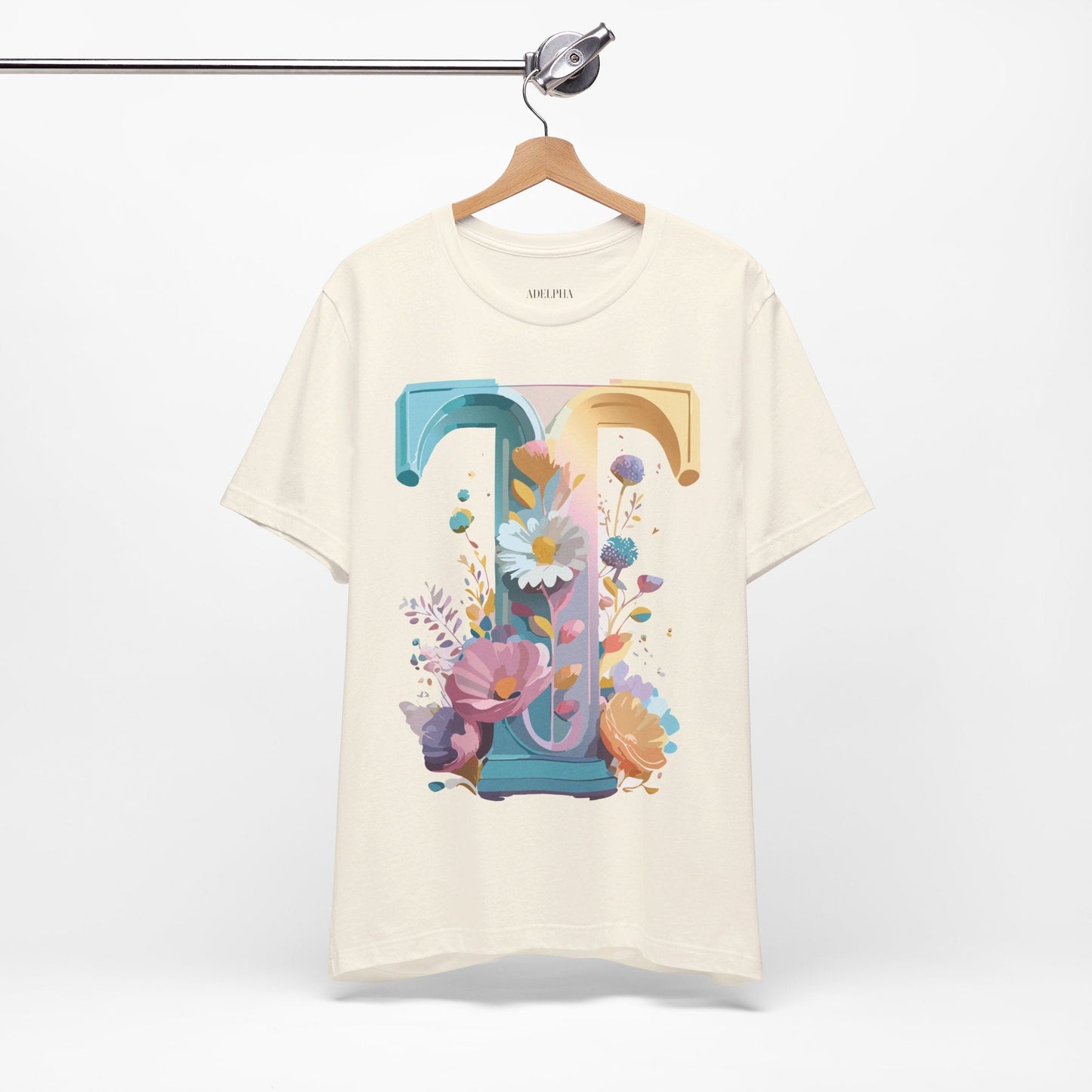 Unisex Letter T Shirt Graphic Tee With Vintage Adelpha Artwork Premium Comfort And Everyday Style