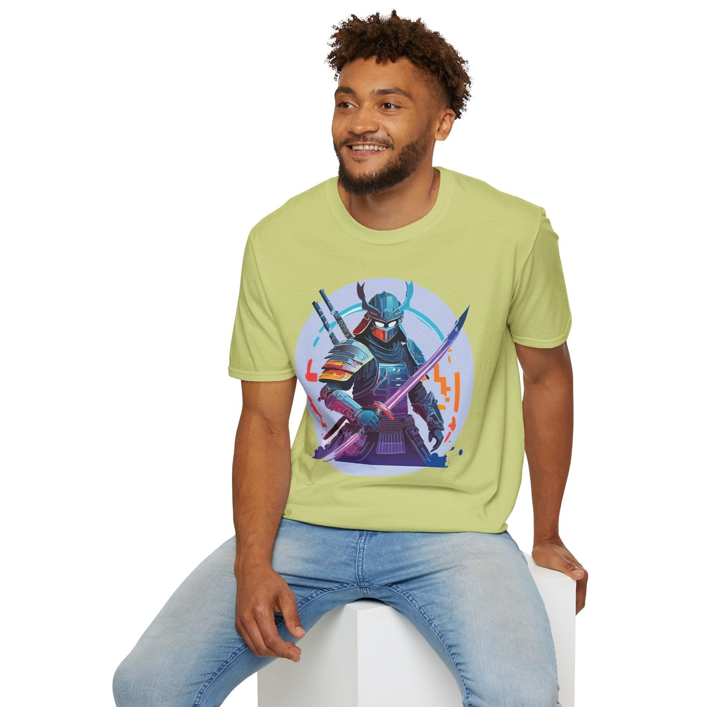 Samurai Shirt Unisex Softstyle Tee 100 Percent Ring Spun Cotton Light 4.5 Oz Graphic Gildan 64000