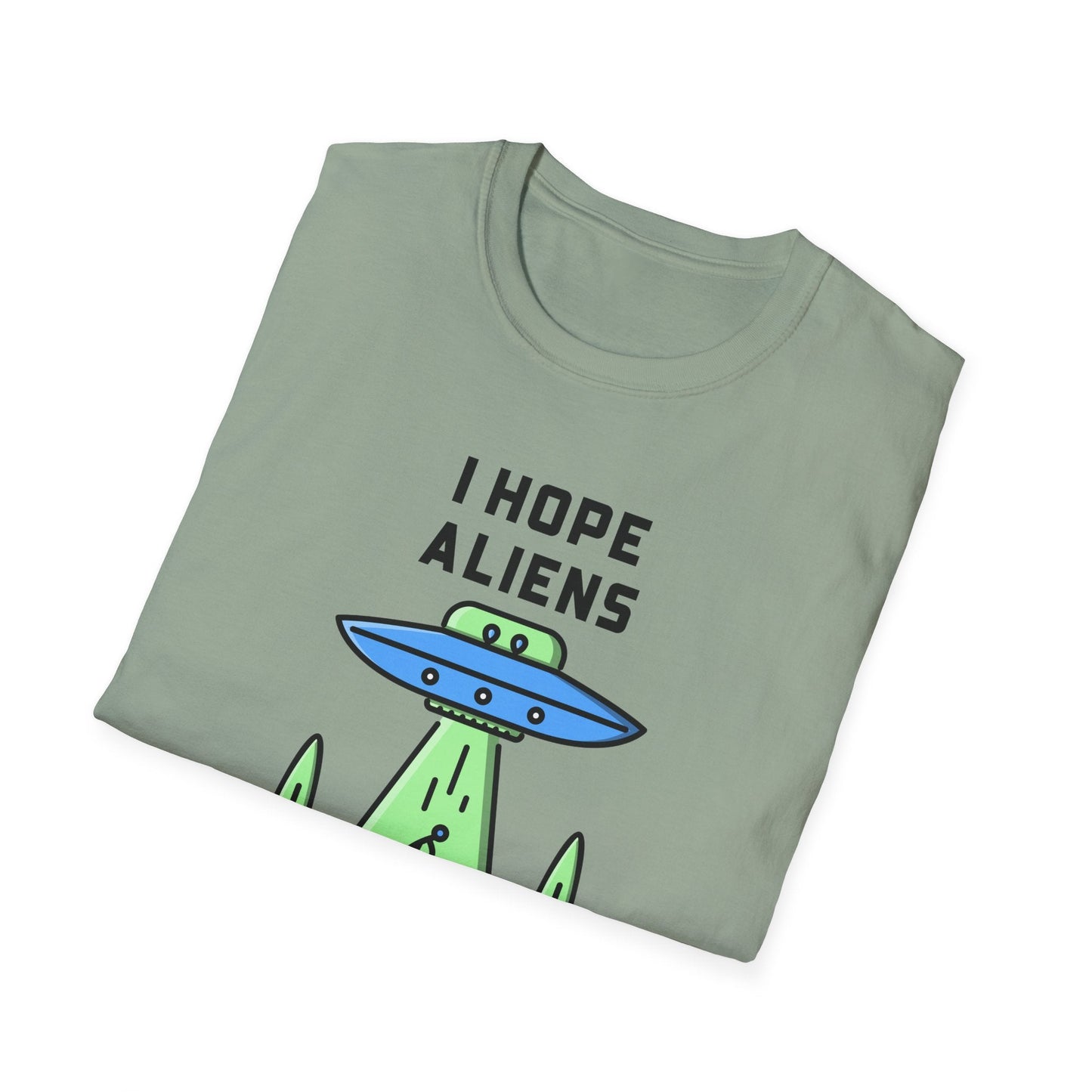 Alien UFO TShirt  I Hope Aliens Believe In Me Cute SciFi Graphic Tee