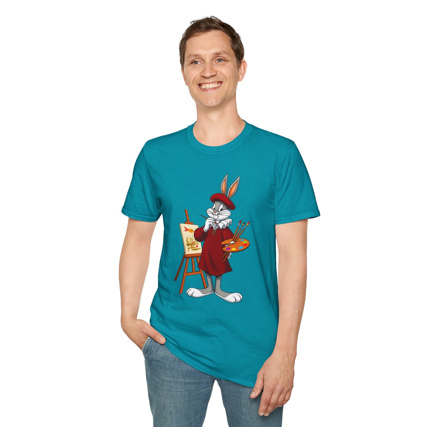 Cartoon Bunny Graphic Unisex Cotton Animal Animation Artwork Design Tee 8