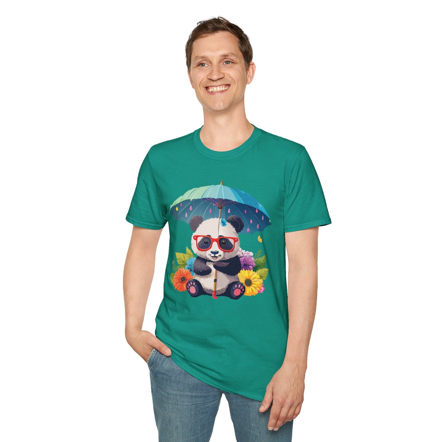 Panda Shirt Unisex Tee 100 Percent Ring Spun Cotton Softstyle Gildan 64000 Animal Print