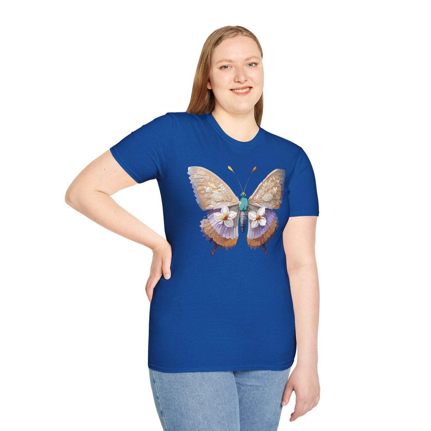 Butterfly Shirt Unisex T Shirt With Monarch Design Softstyle Gildan 64000 100 Percent Cotton Tee