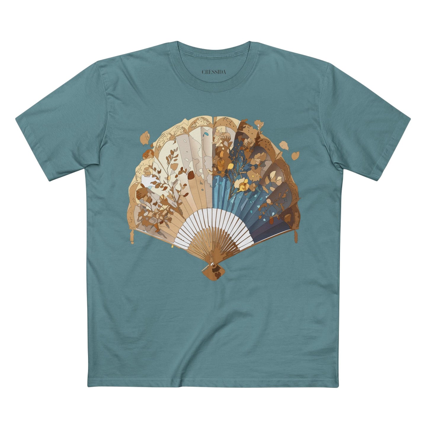 Antique Fan Graphic Design T-Shirt Unisex 100 Cotton Floral Carnival Artwork Tee 3