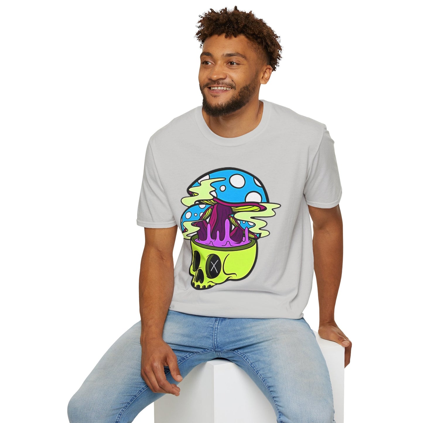 Skull Tee Shirt Unisex Skeleton Shirt With Art Design Gildan Softstyle Cotton Tee