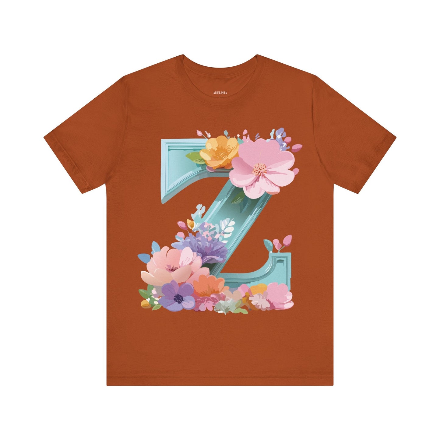 Letter Z Shirt Graphic Tee Unisex Jersey Short Sleeve By Adelpha Vintage Inspired Artwork