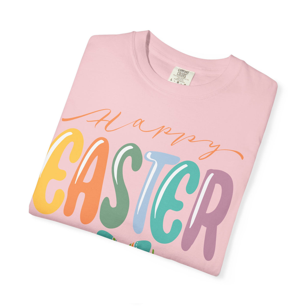 Happy Easter T-Shirt, Tee Shirt with Easter Signature, T Shirt with Easter Prints, Tee Shirt with Easter Design