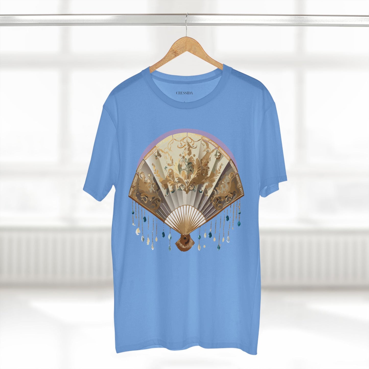Antique Fan Graphic Design T-Shirt Unisex 100 Cotton Floral Carnival Artwork Tee 27