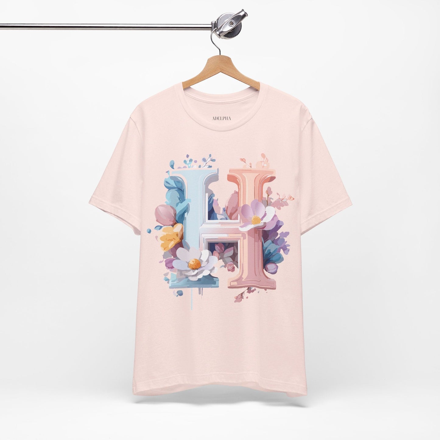 Adelpha Letter H Shirt Unisex Graphic Tee Vintage Inspired Art Design Short Sleeve