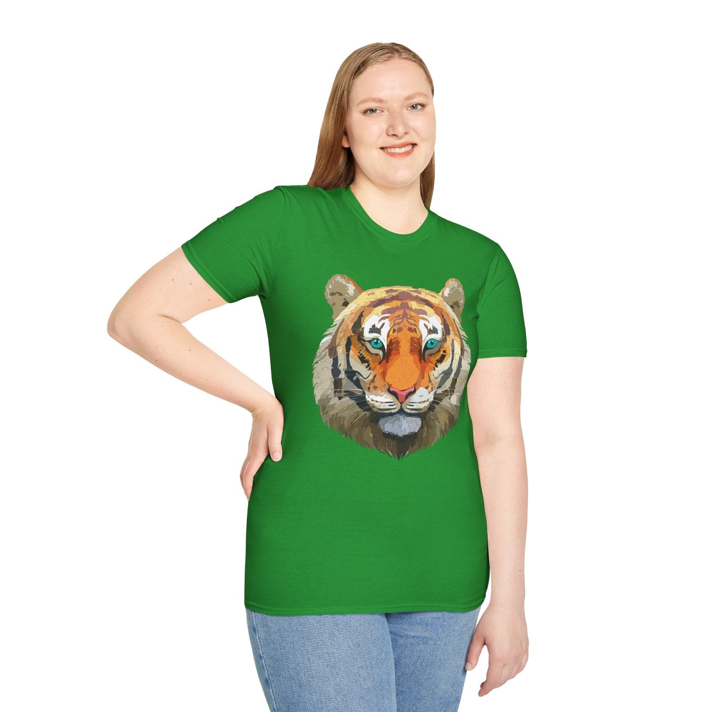 Tiger Shirt Unisex Animal Tee Gildan Softstyle 64000 Cotton Tee
