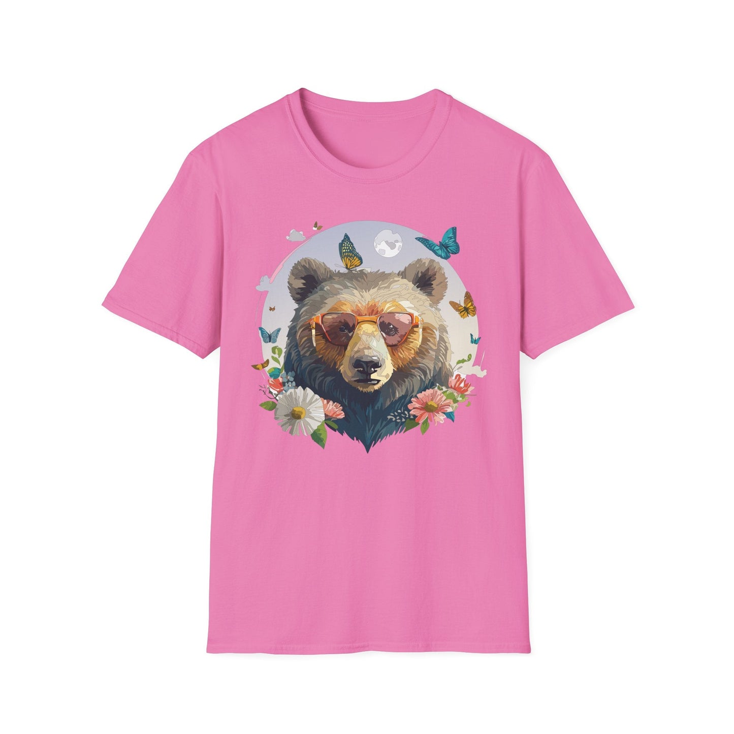 Bear T Shirt Unisex Softstyle Tee 100 Percent Ring Spun Cotton Gildan 64000 Comfortable Wear