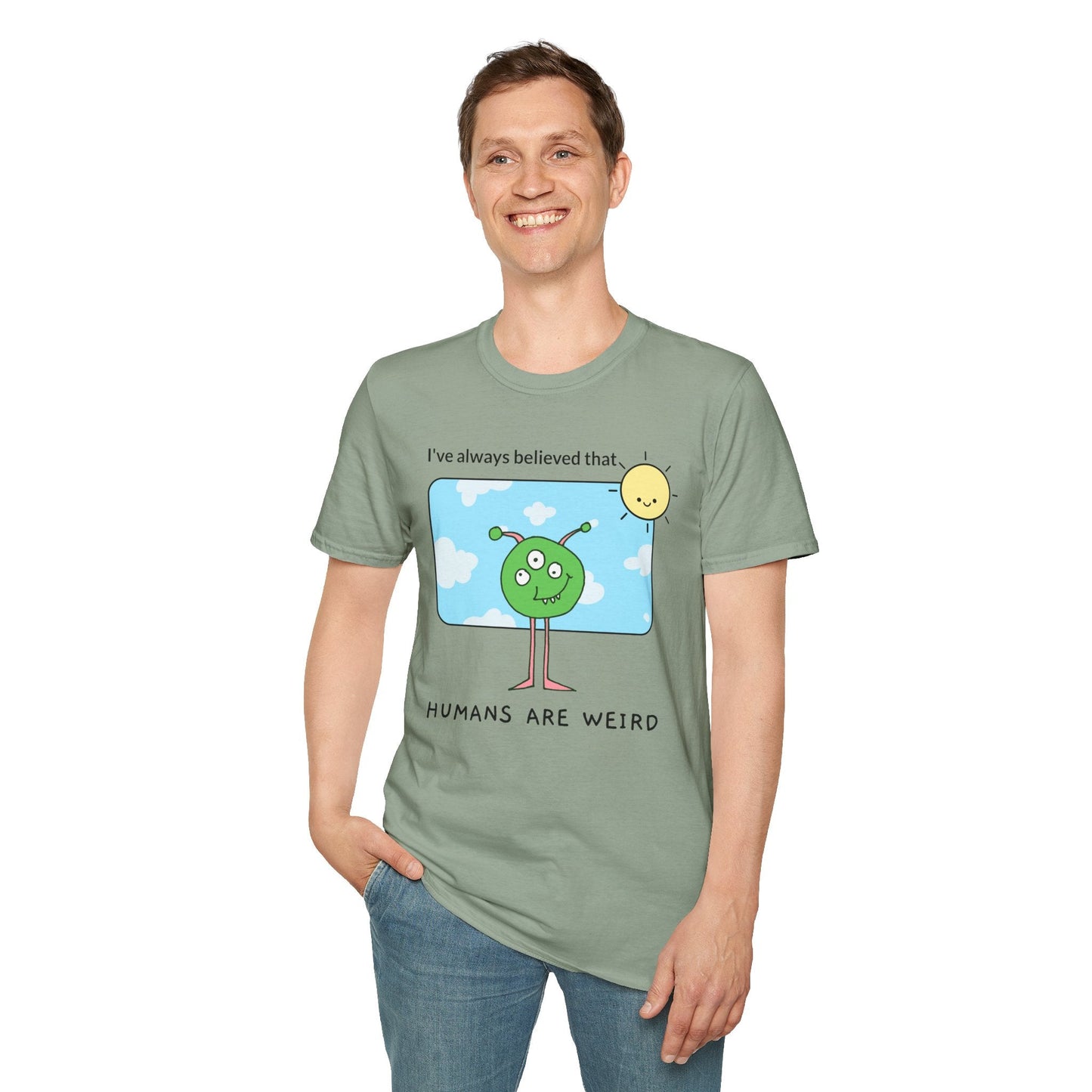 Alien Cartoon Humans Are Weird TShirt