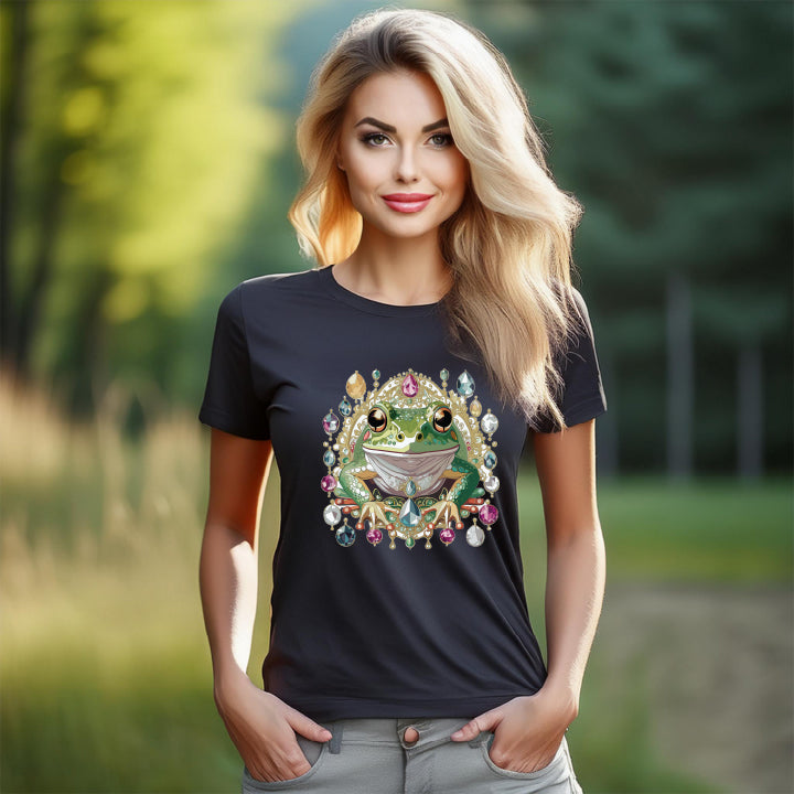 Frog Graphic Unisex 100 Cotton Tee With Unique Animal Golden Medallion Art Design 27