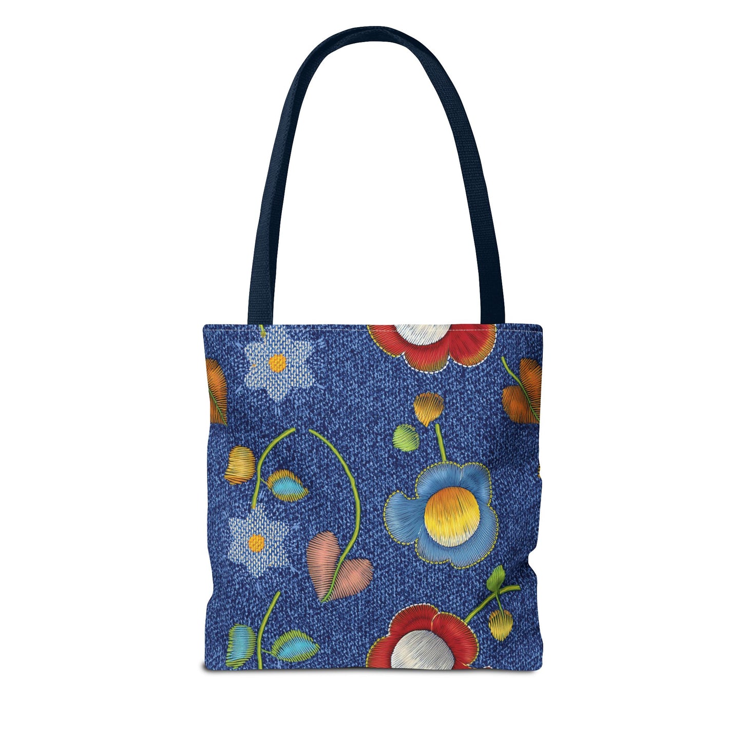 Denim Fabric Imitation Print Unisex Canvas Bag Poly Spun 3 Sizes Tote Bag 169