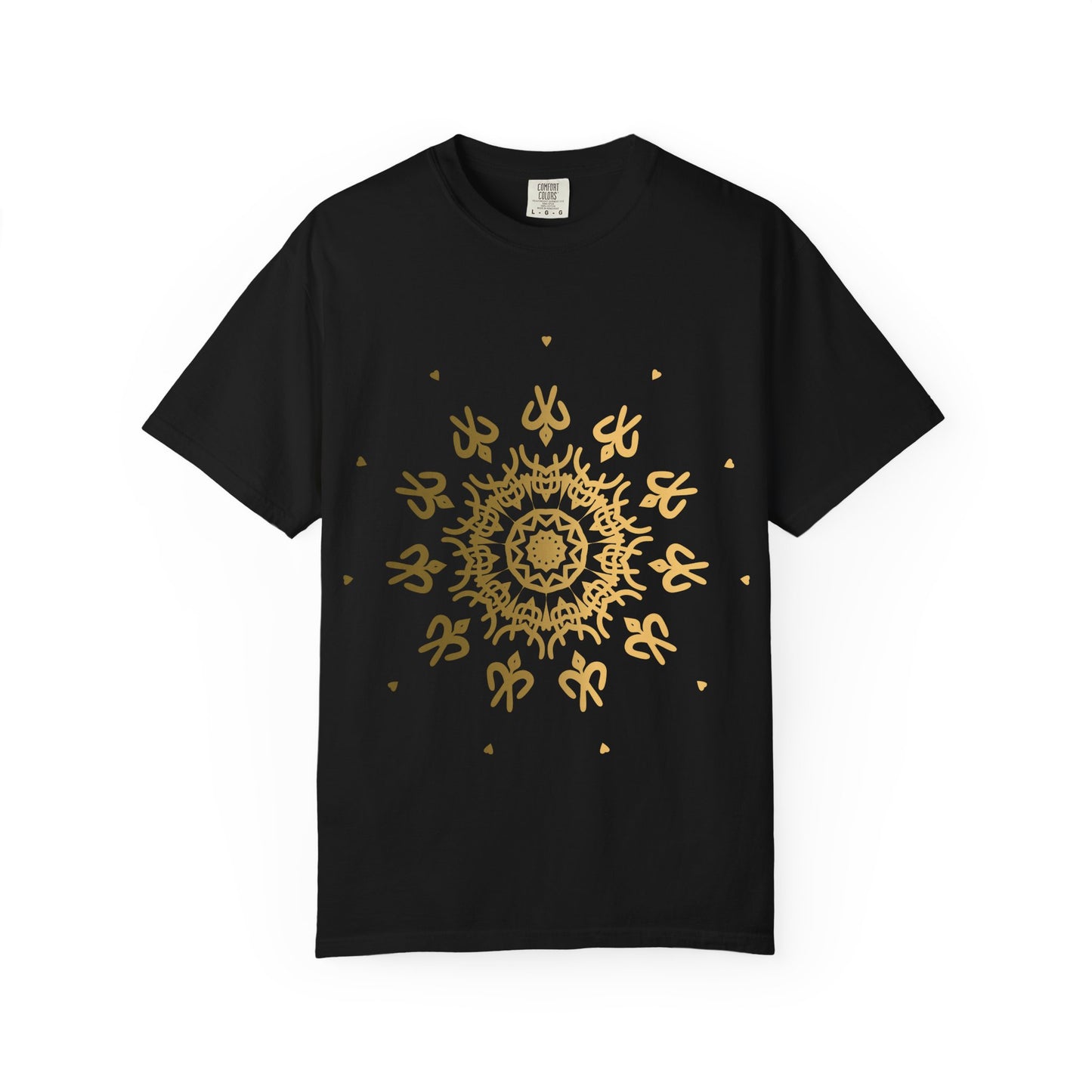 Unisex Garment Dyed Cotton T-Shirt with Mandala Graphic Design