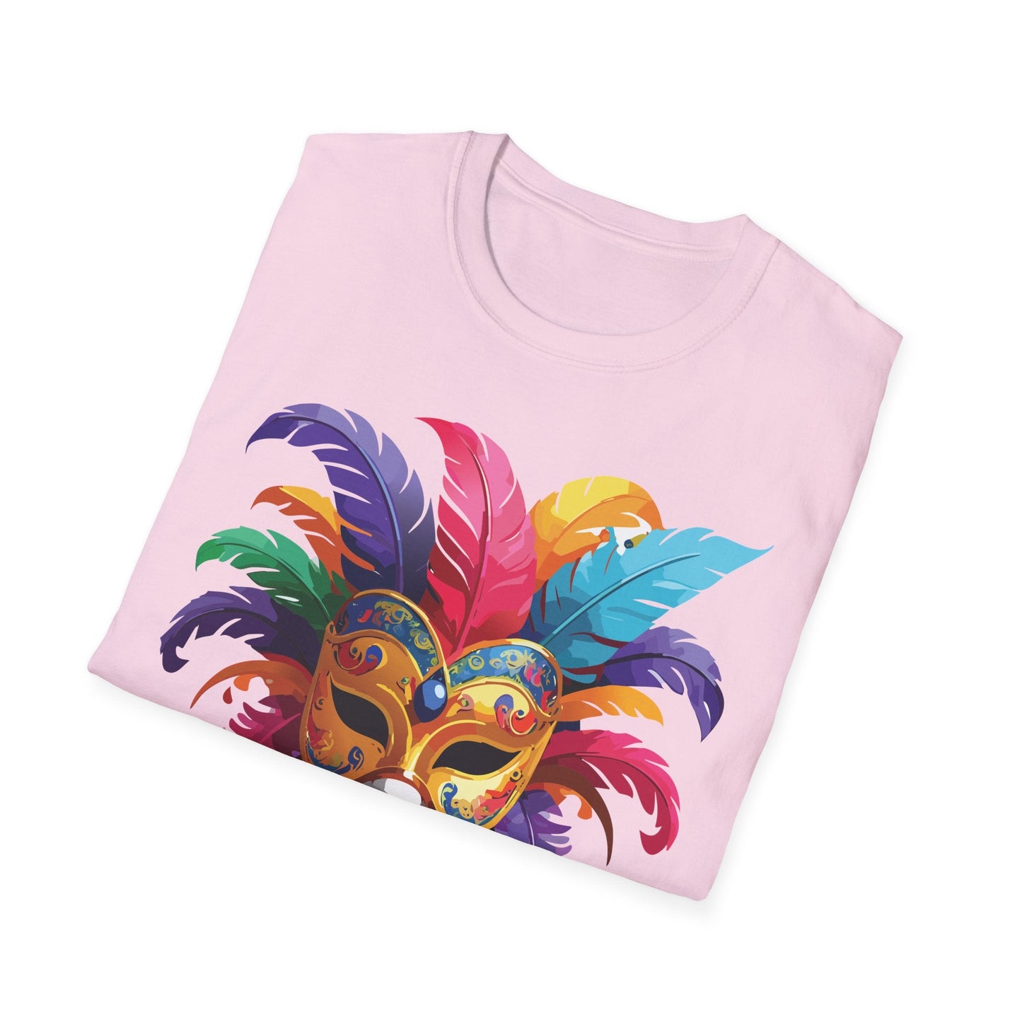 Unisex Mask Tee Shirt Gildan Softstyle 64000 Lightweight Comfortable Masquerade Design Tee