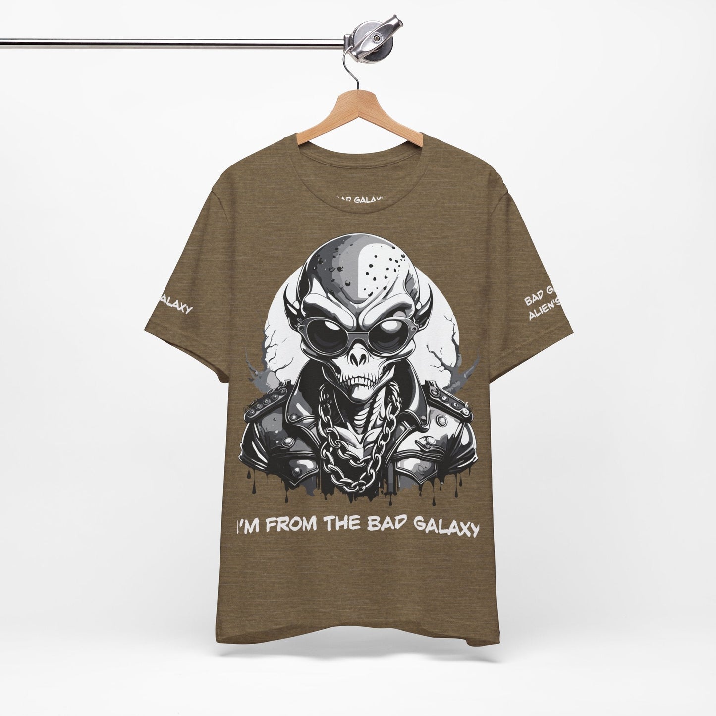 Alien Tee Shirt From Bad Galaxy 100 Percent Cotton Made to Order Eco Friendly Non Toxic Inks