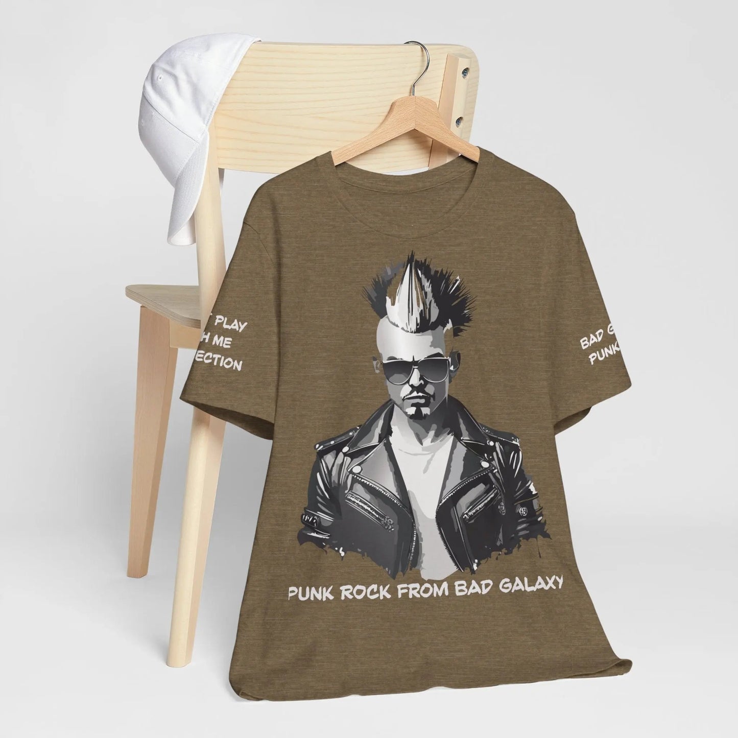 Punk Rock Tee Shirt Made To Order From Bad Galaxy Eco Friendly Inks Cotton Tee Made In USA