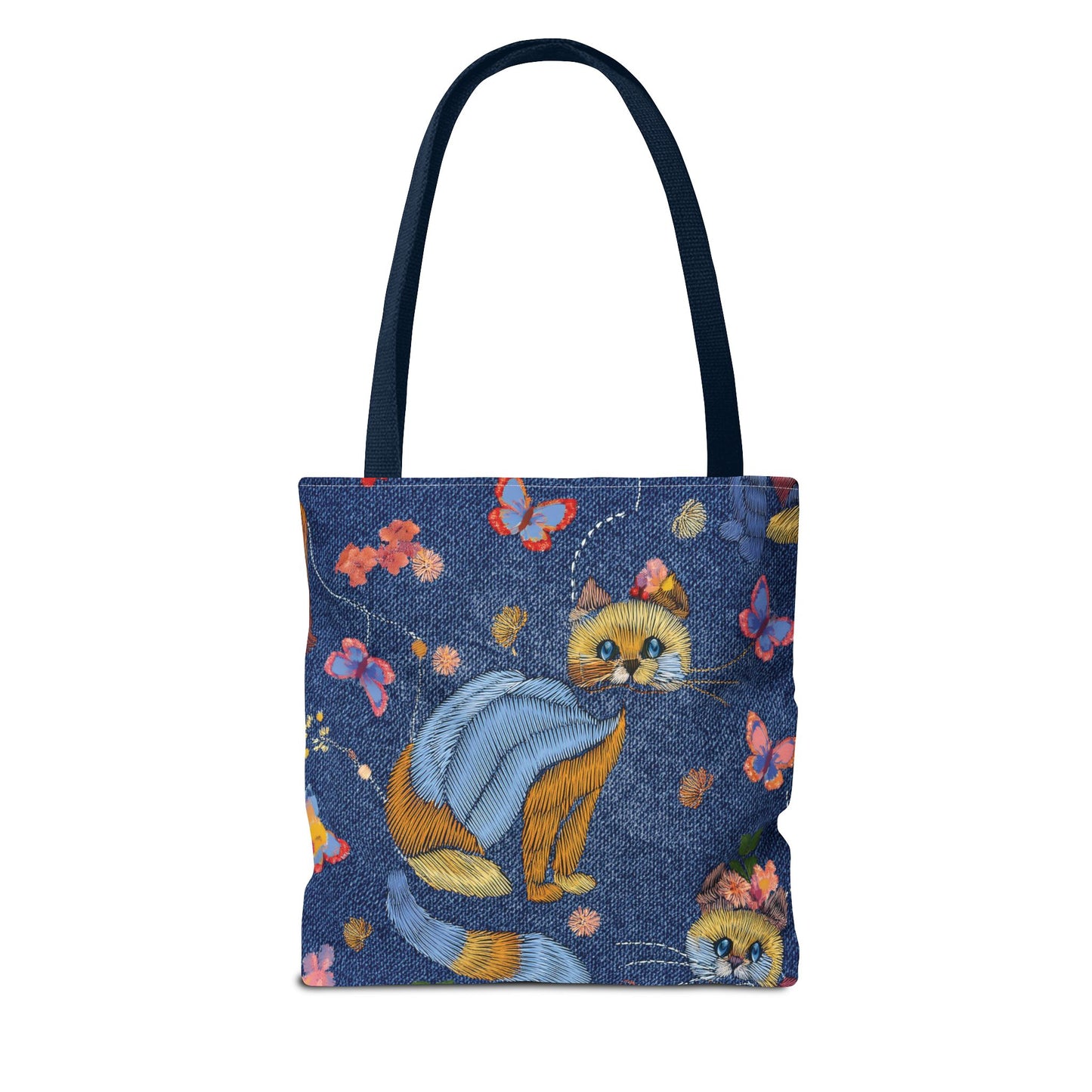 Denim Fabric Imitation Print Unisex Canvas Bag Poly Spun 3 Sizes Tote Bag 190-14