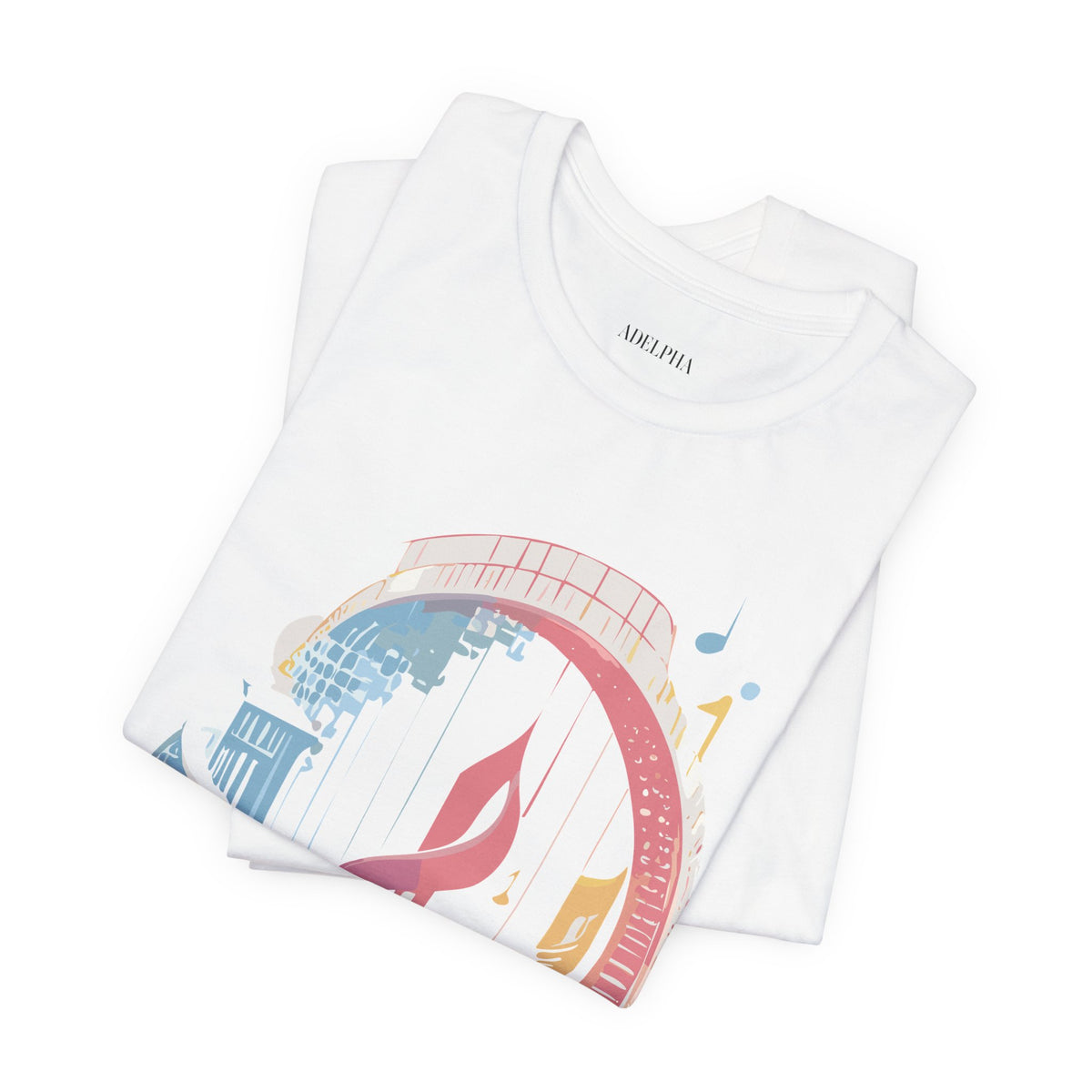 Music Graphic Unisex Cotton Bella+Canvas Tee with Art Design n178