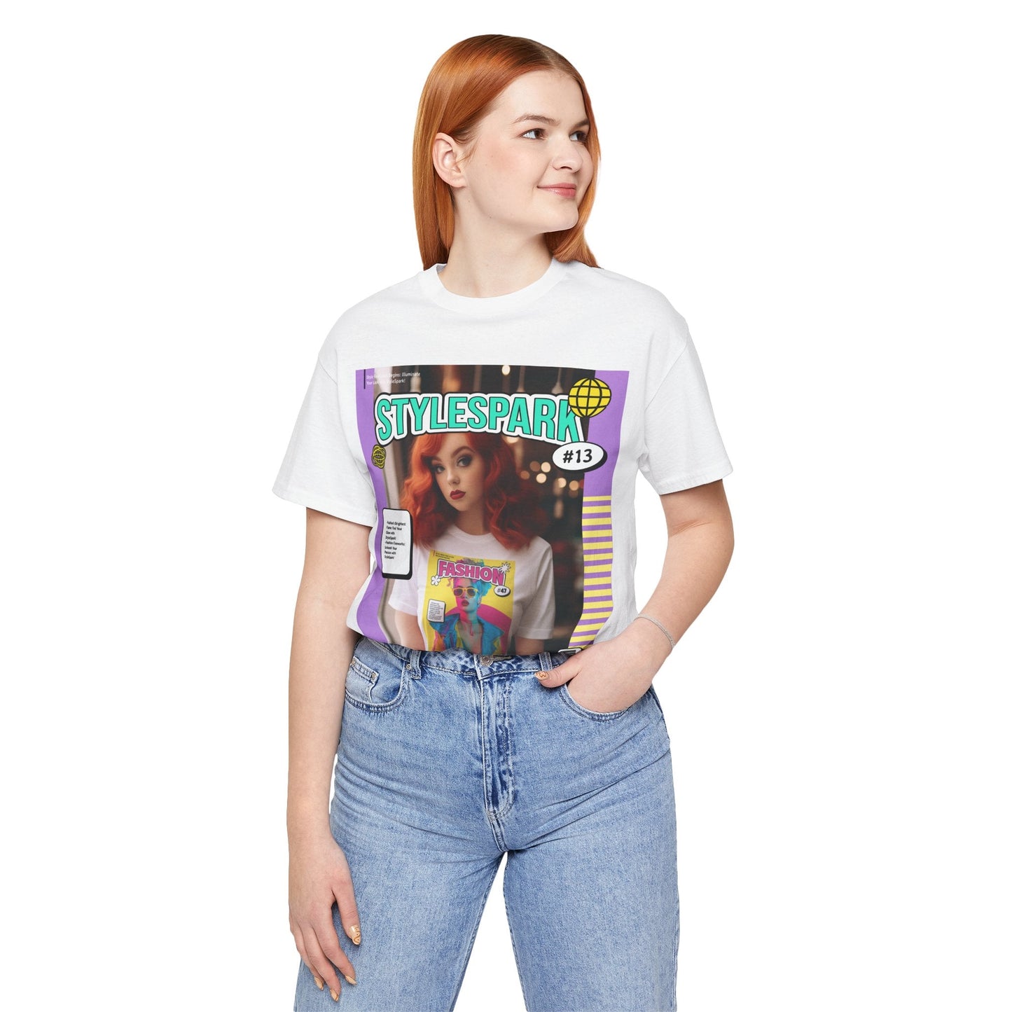 Magazine Cover Shirt Unisex Short Sleeve Tee Bold Vibrant Print Wearable Art