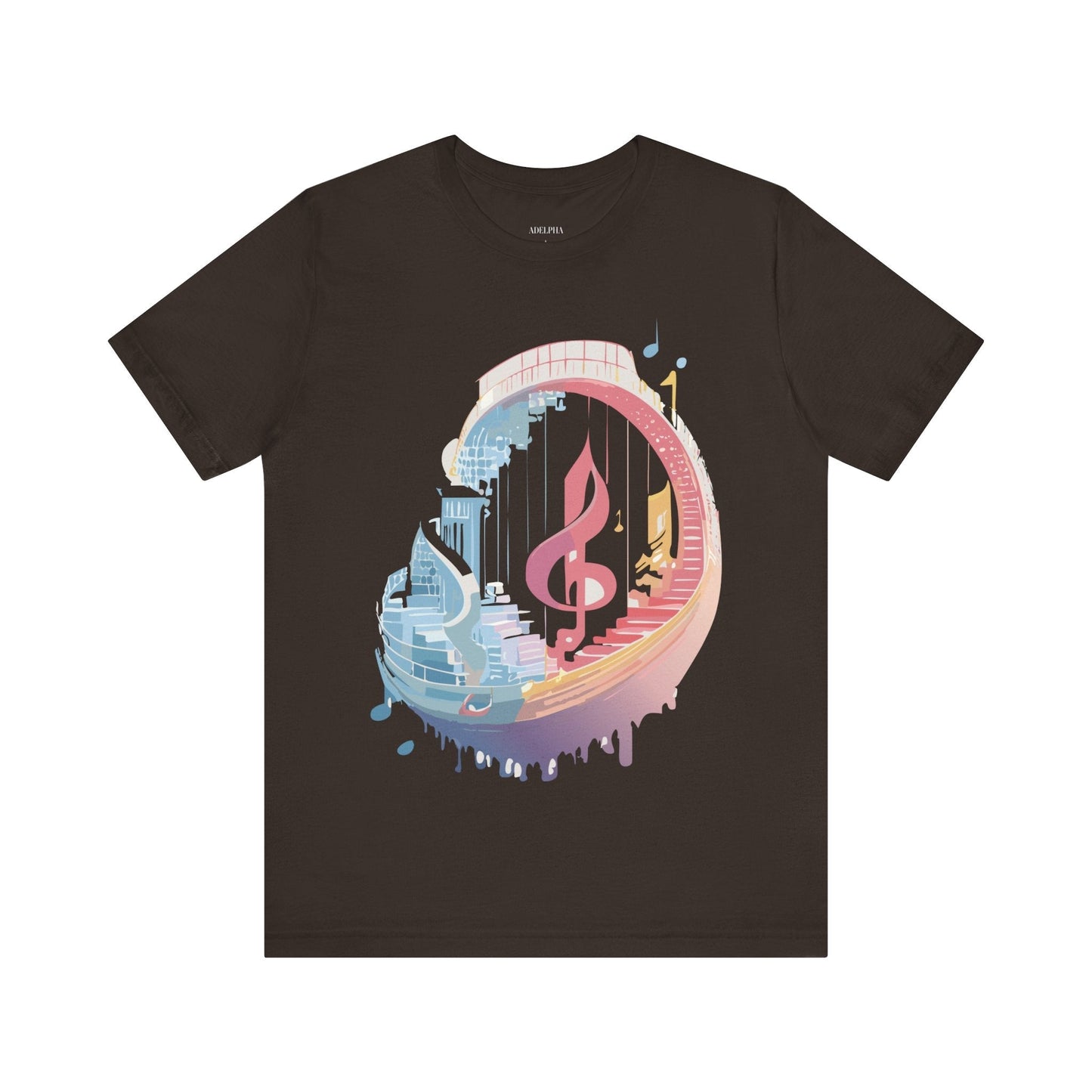 Music Graphic Unisex 100 Cotton Vintage Art with Musical Elements Tee 33