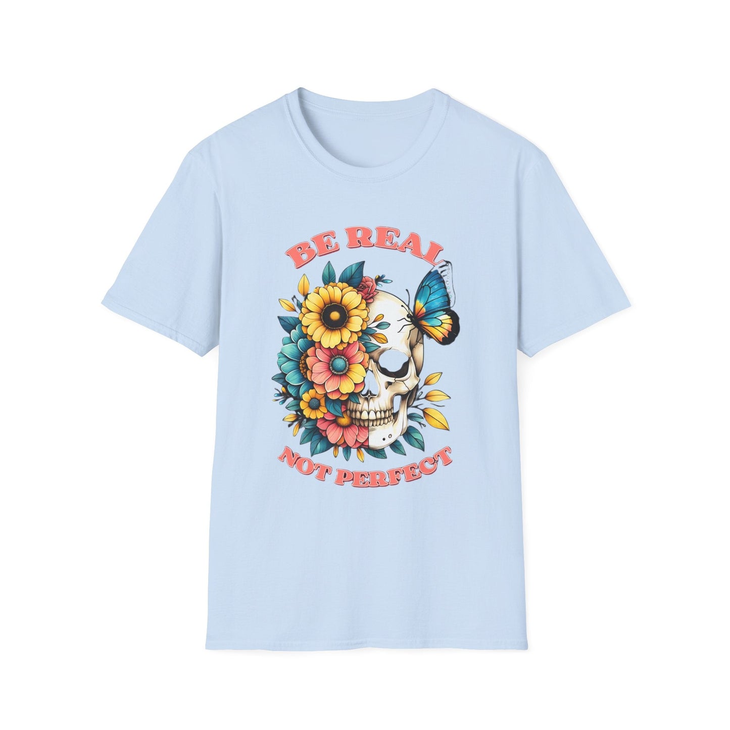 Gildan Skull Tee Shirt Unisex Skeleton Print Tee 100 Percent Ring Spun Cotton Softstyle
