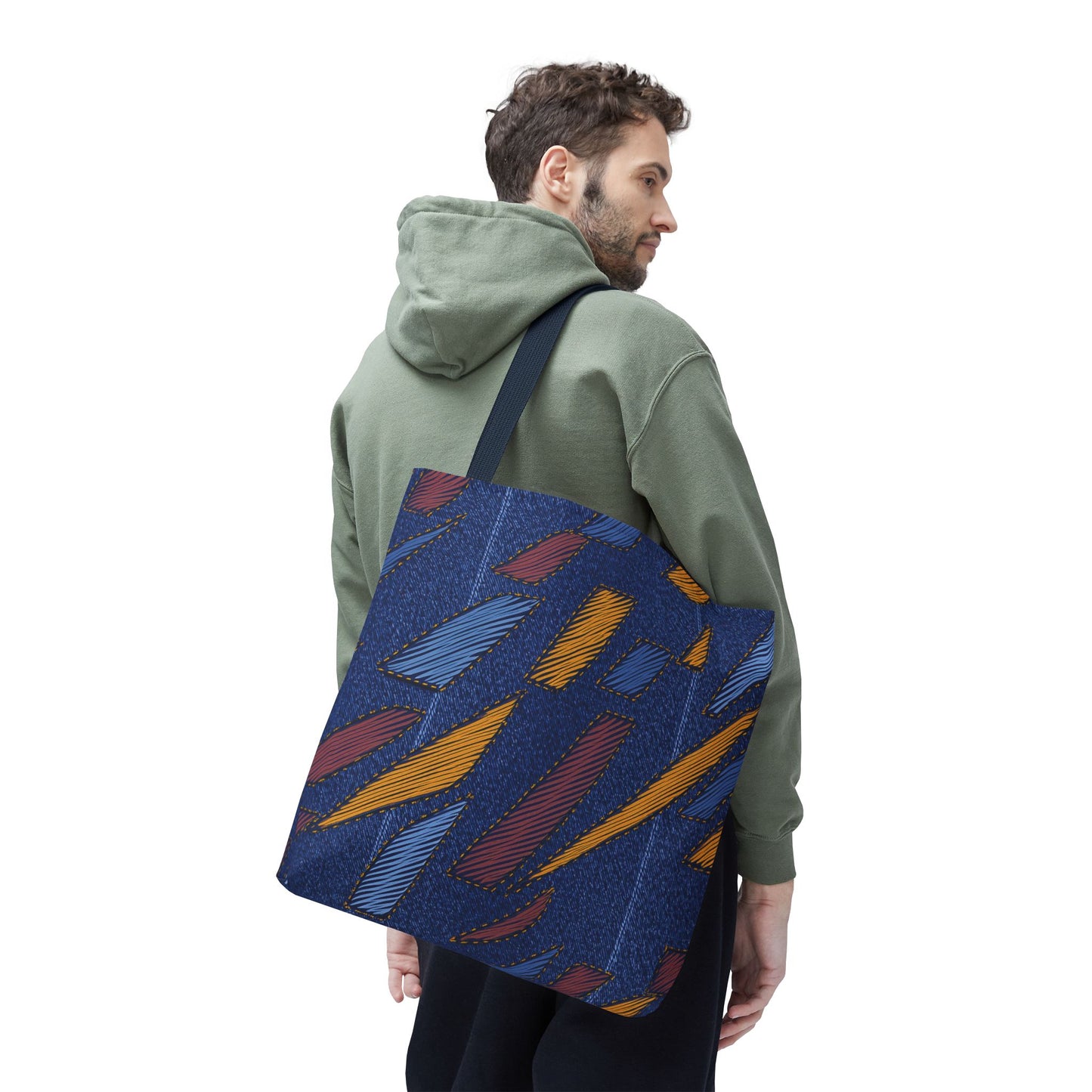 Denim Fabric Imitation Print Unisex Canvas Bag Poly Spun 3 Sizes Tote Bag 149