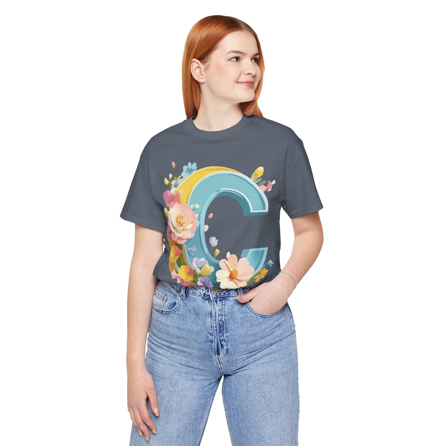 Adelpha Letter C Shirt Graphic Tee Unisex Short Sleeve Art Design Vintage Inspired Casual Wear
