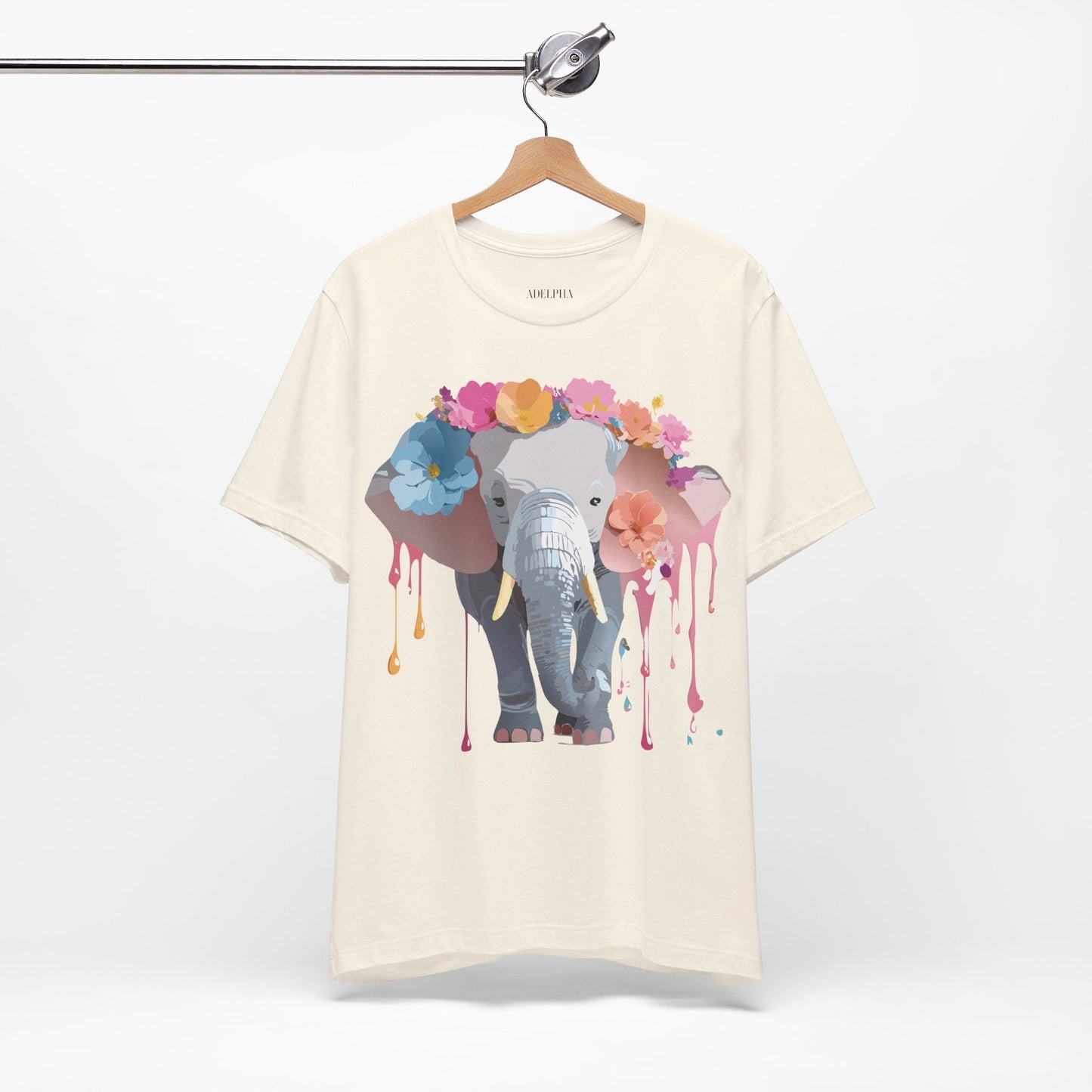 Adelpha Elephant Graphic Tee Unisex Short Sleeve Jersey Shirt With Vintage Artwork