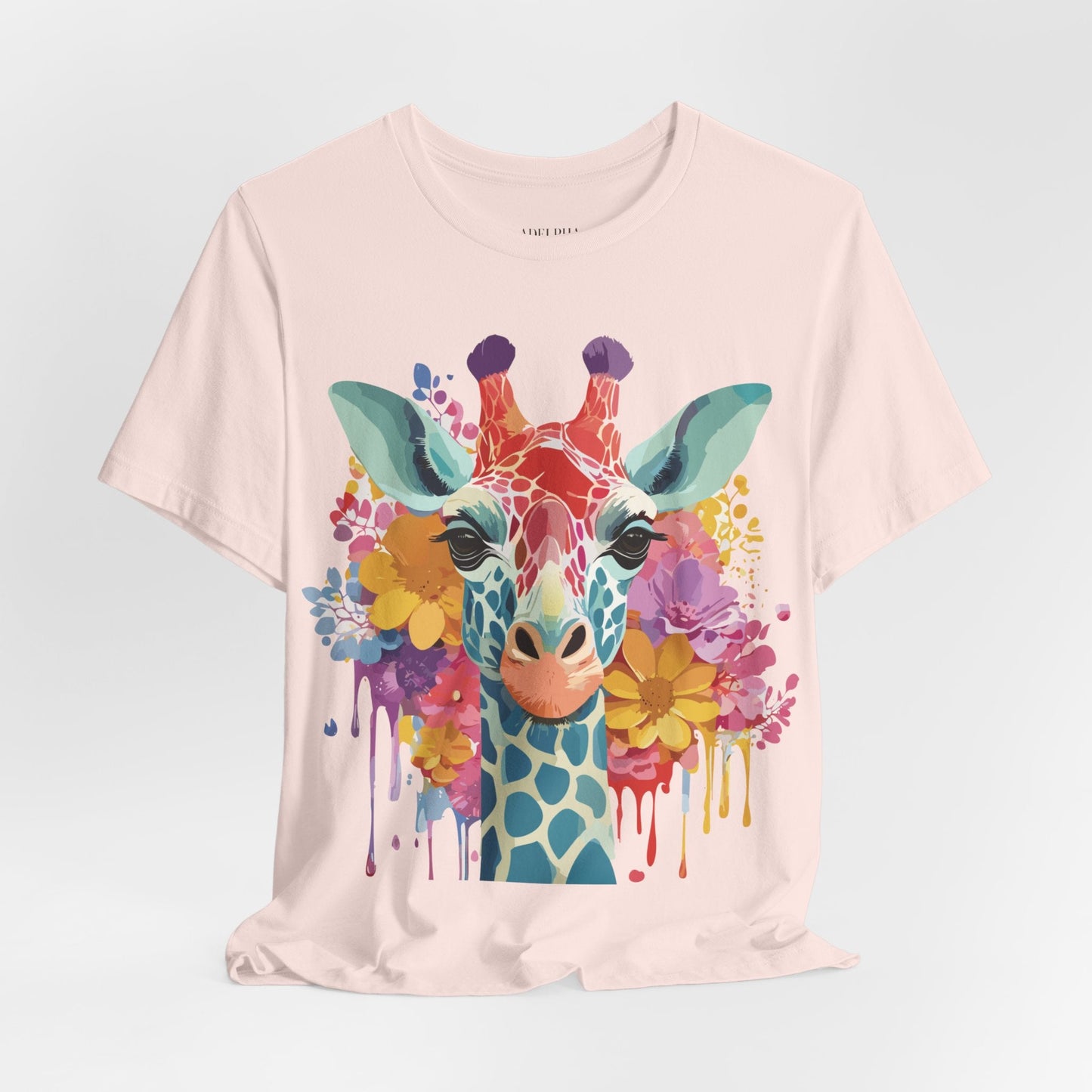 Giraffe Graphic Tee Unisex Vintage Inspired Art Design Adelpha Short Sleeve Shirt