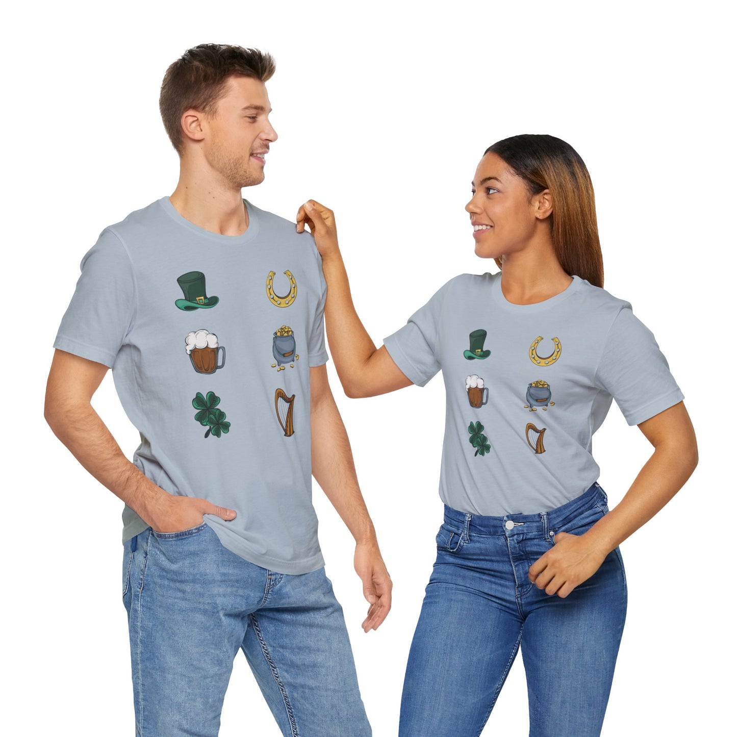 Unisex Cotton Tee Shirt with Lucky Prints