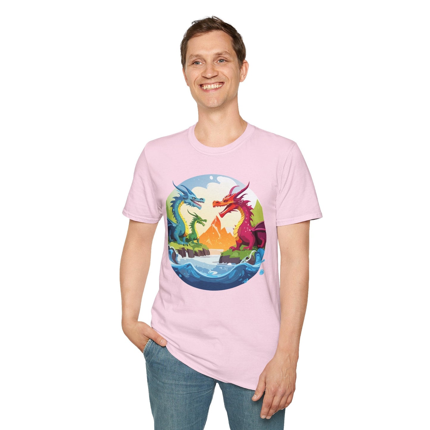 Dragon Graphic Unisex Cotton Softstyle Art Design Tee With Animals 18