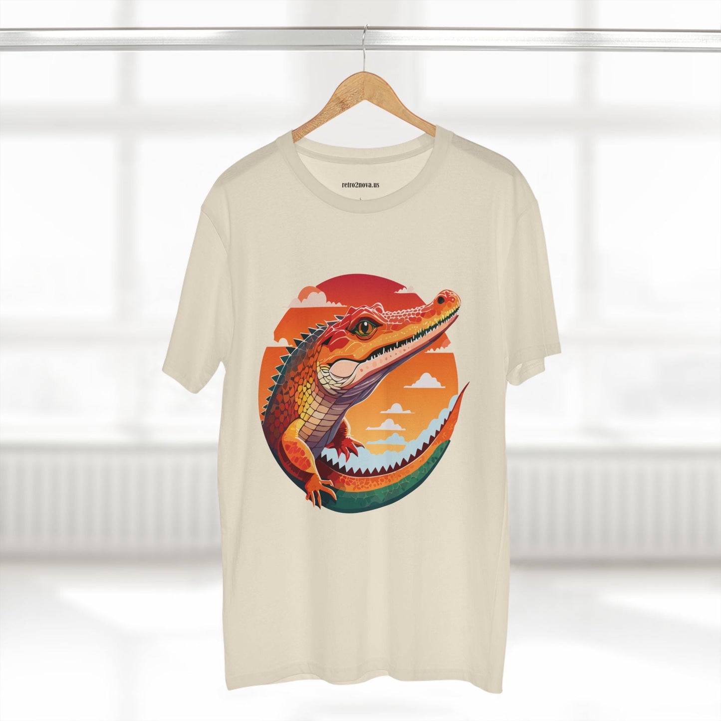 Unisex Crocodile Shirt With Original Art Design Premium Cotton Tee From Retro2Nova Art Collection Soft Breathable Graphic