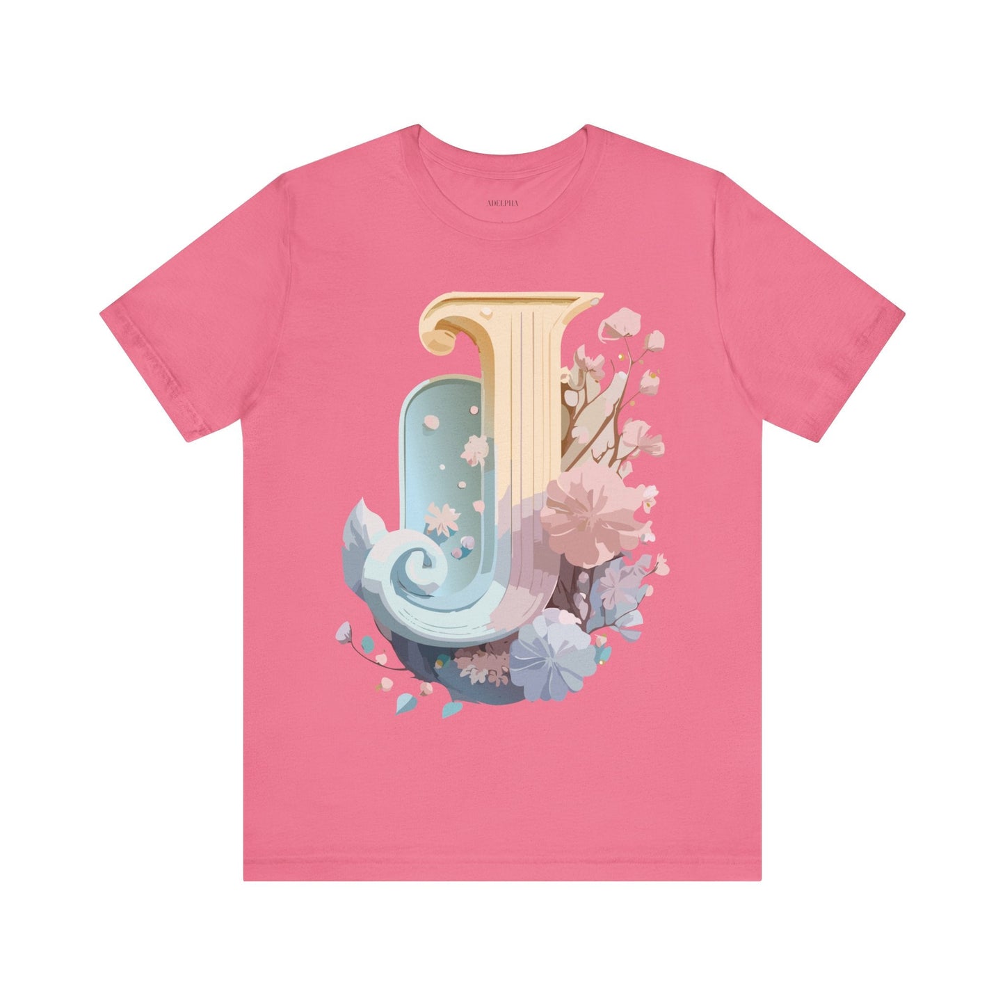 Letter J Shirt Unisex Graphic Tee Adelpha Vintage Inspired Artwork Design Short Sleeve