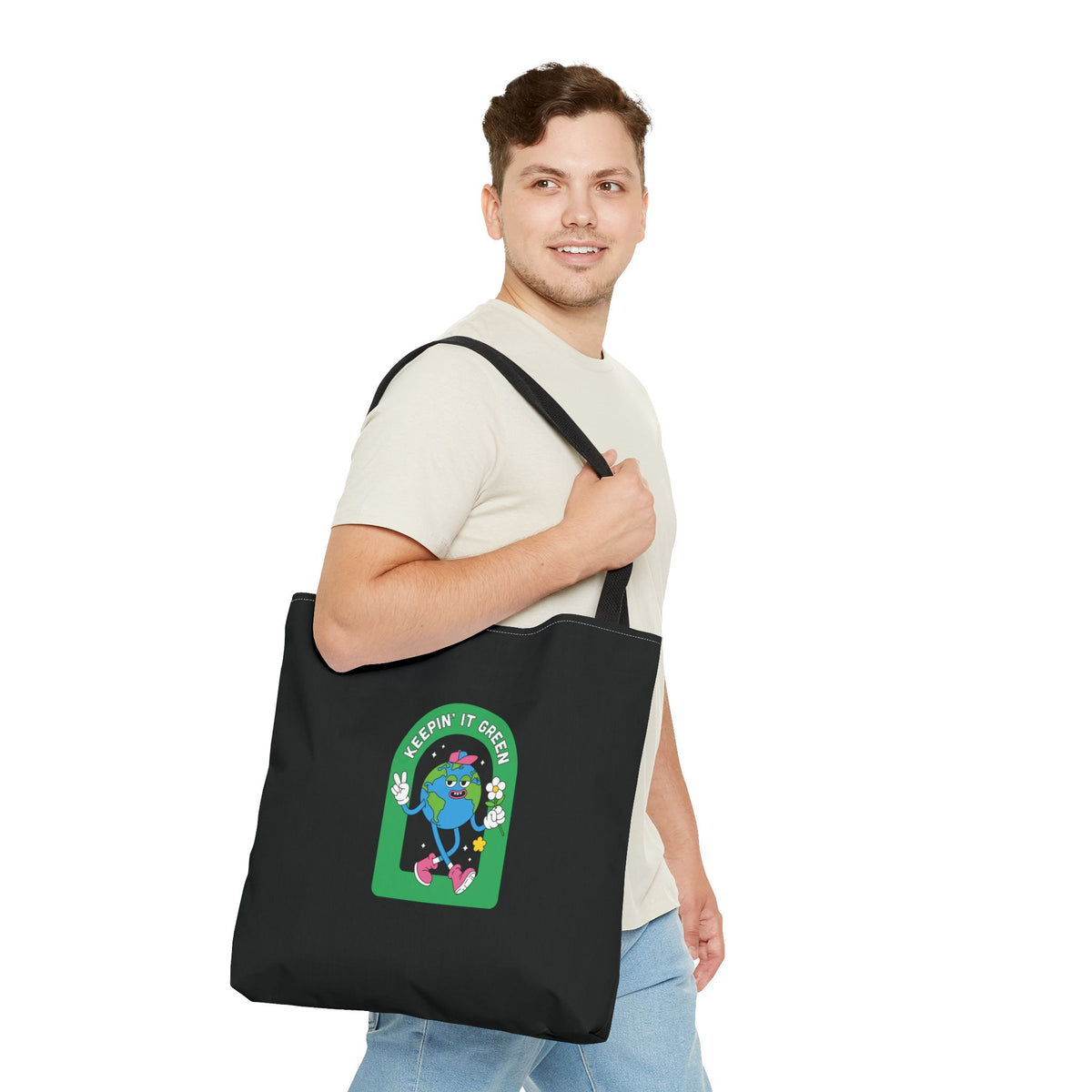 ECO BLACK COLOR CANVAS BAG HIGH-QUALITY 100% SPUN POLYESTER 3 SIZES BAG-E6