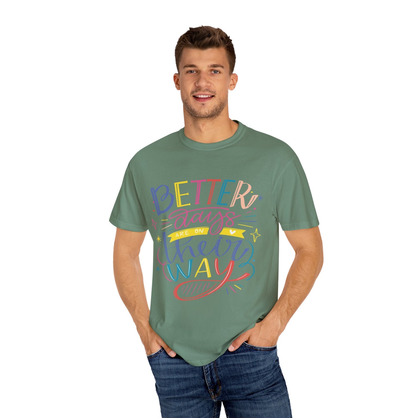 Unisex T-shirt with art design with positive quotes print