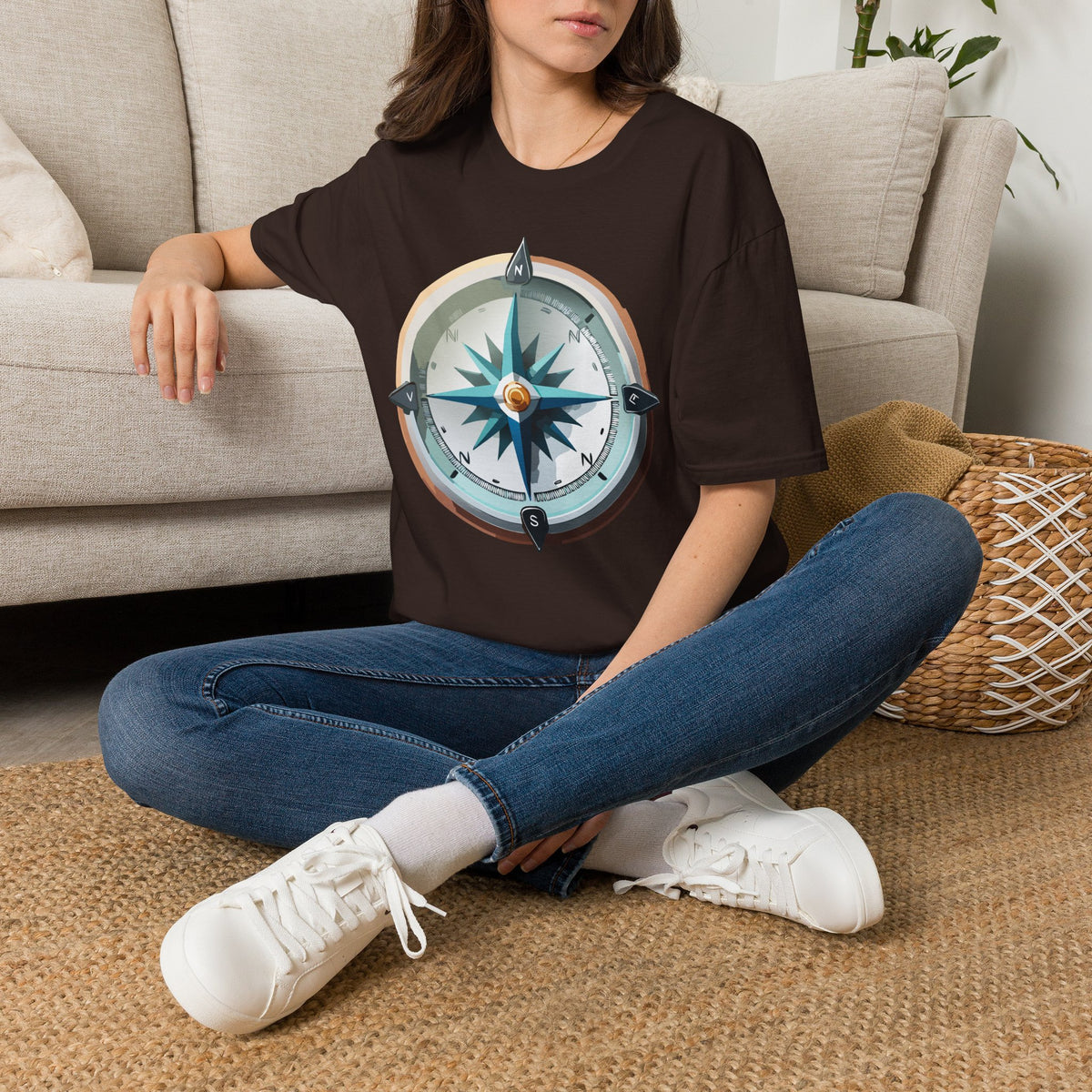 Vintage Compass Tee | Nautical Compass T-Shirt, Adventure Travel Graphic Design Unisex 100 Cotton Gildan T-Shirt