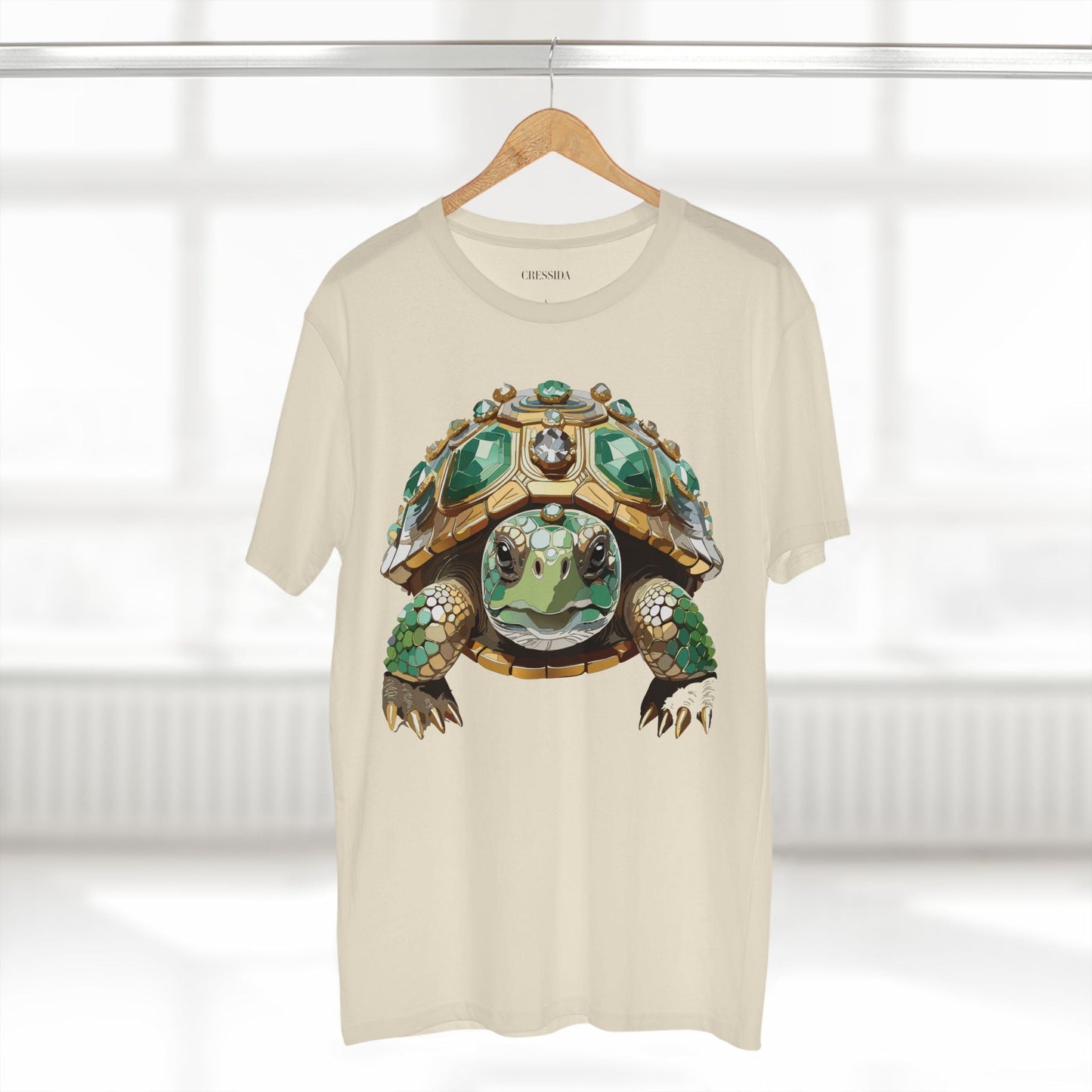 Turtle Graphic Unisex 100 Cotton Tee With Unique Animal Golden Medallion Art Design 31