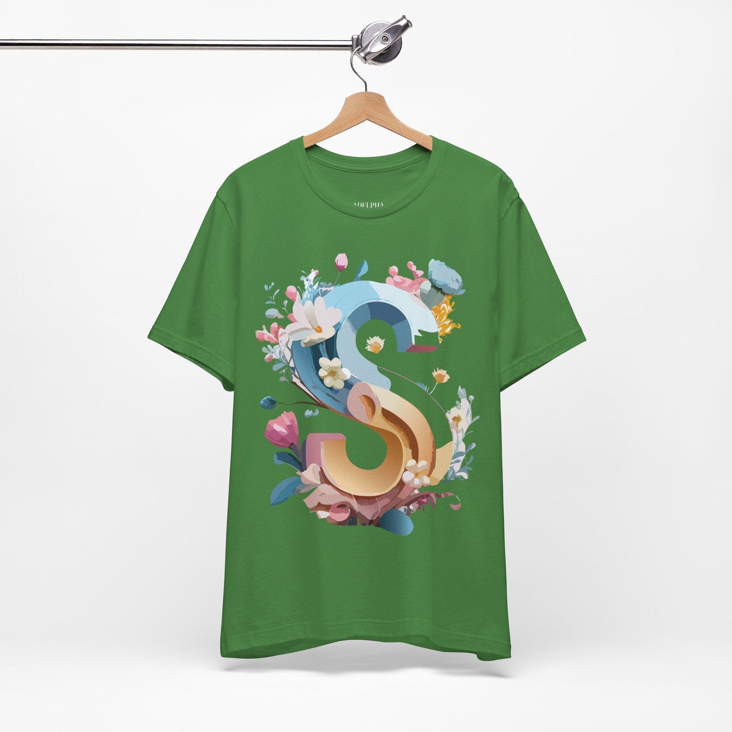 Letter S Shirt Graphic Tee Unisex Jersey Short Sleeve Premium Vintage Inspired Artwork Adelpha