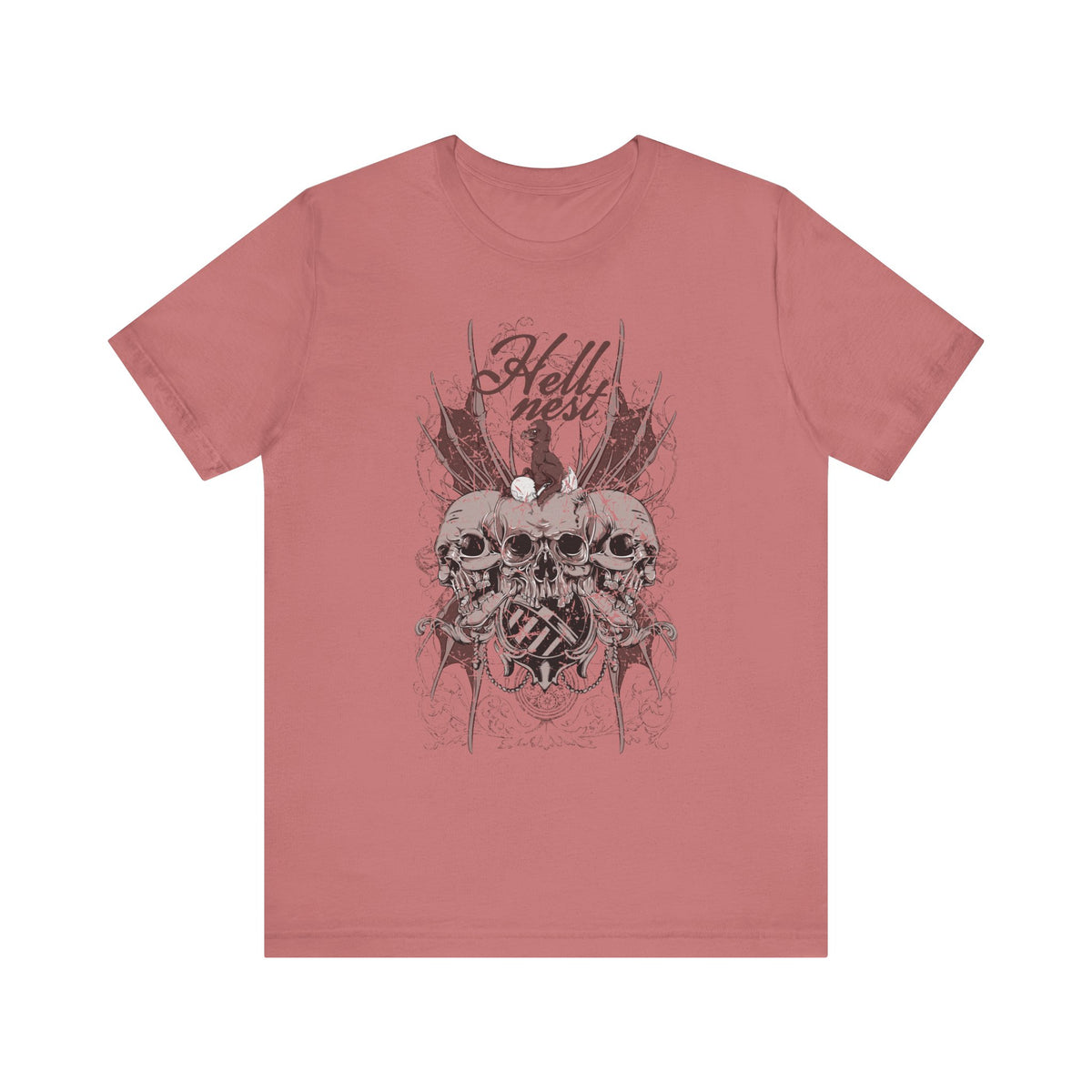Skull Cluster graphic tee Gothic skulls grunge floral design