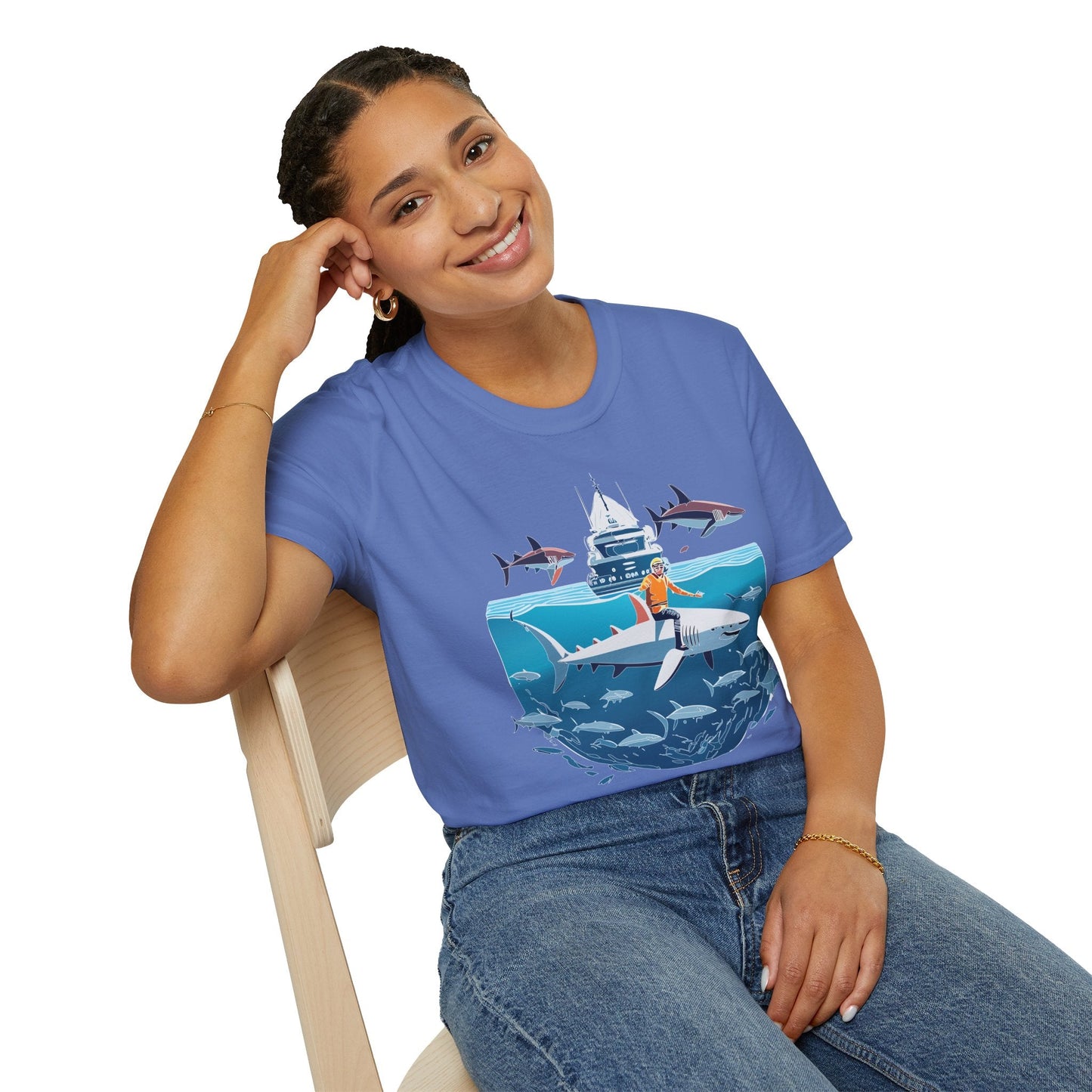 Ocean Tee Shirt Unisex Softstyle Gildan 64000 Cotton T Shirt Lightweight Casual Tee