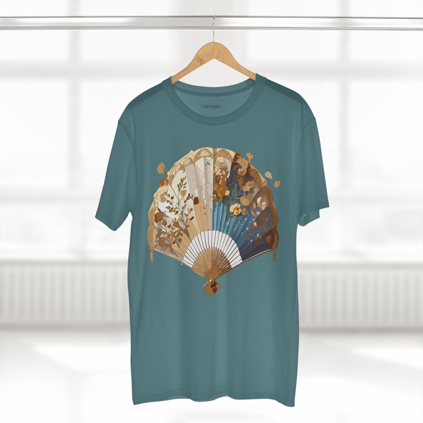 Antique Fan Graphic Design T-Shirt Unisex 100 Cotton Floral Carnival Artwork Tee 3