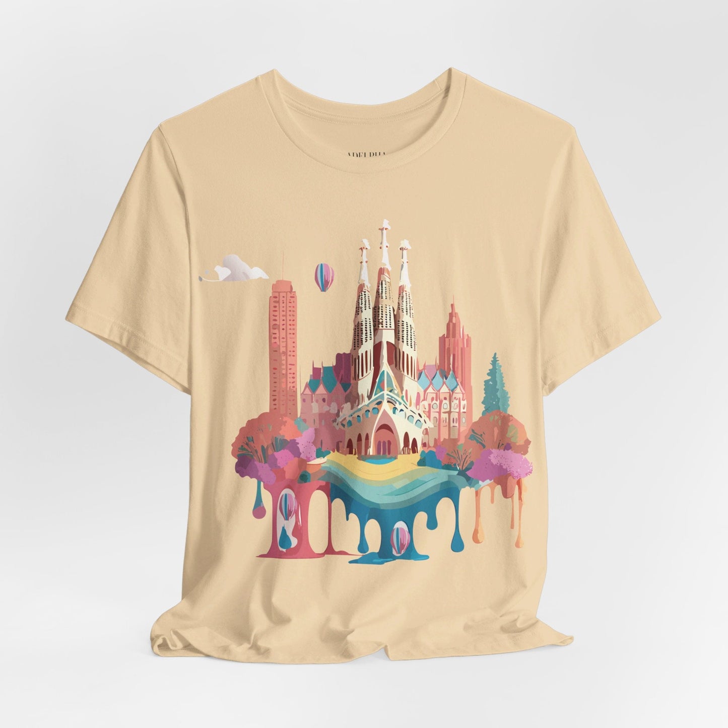 Adelpha Graphic Tee Barcelona Style Unisex Jersey Short Sleeve Vintage Inspired Shirt Casual Wear
