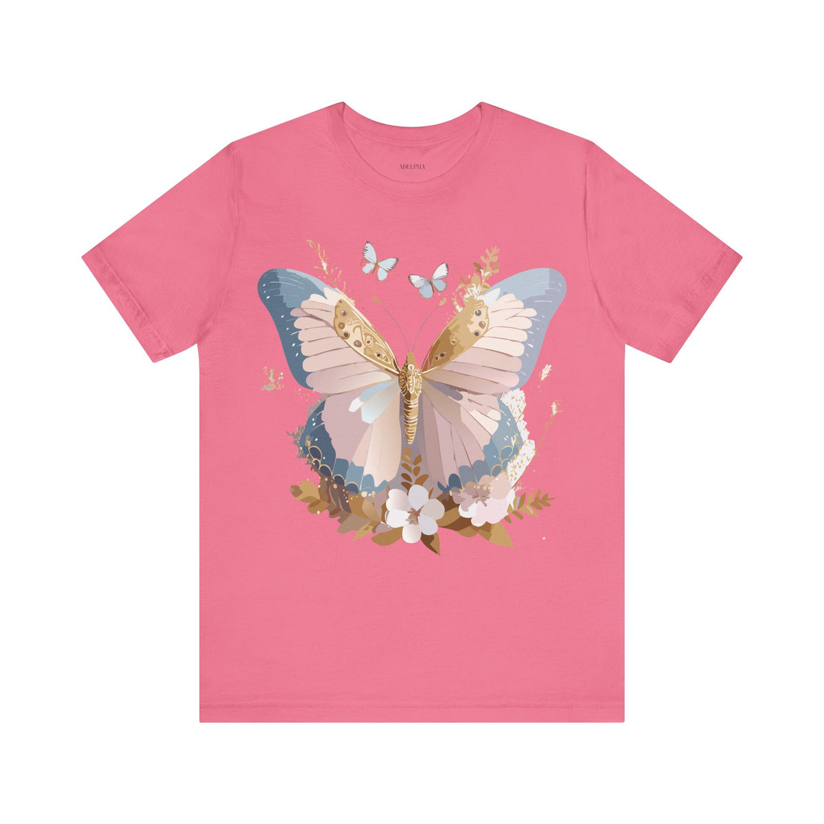 Butterfly Graphic Unisex Cotton Bella+Canvas Tee with Art Design n04