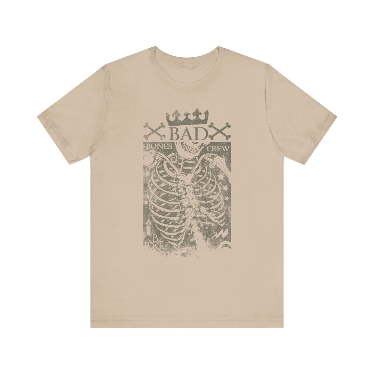 Skeleton Ribcage Tee Bones Crew Graphic Unisex Cotton Shirt A-10