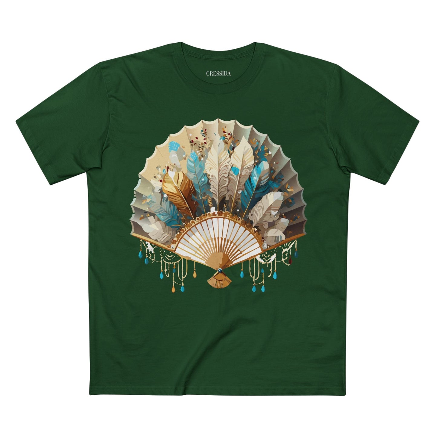 Antique Fan Graphic Design T-Shirt Unisex 100 Cotton Floral Carnival Artwork Tee 9